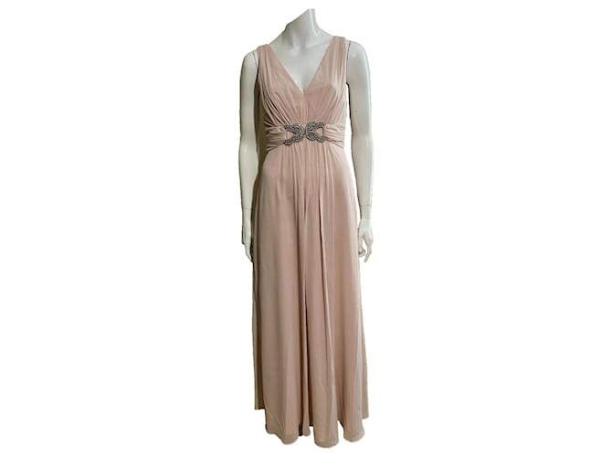 Jenny Packham Soft pink evening gown with crystal embellishment Polyester Satin  ref.1298826