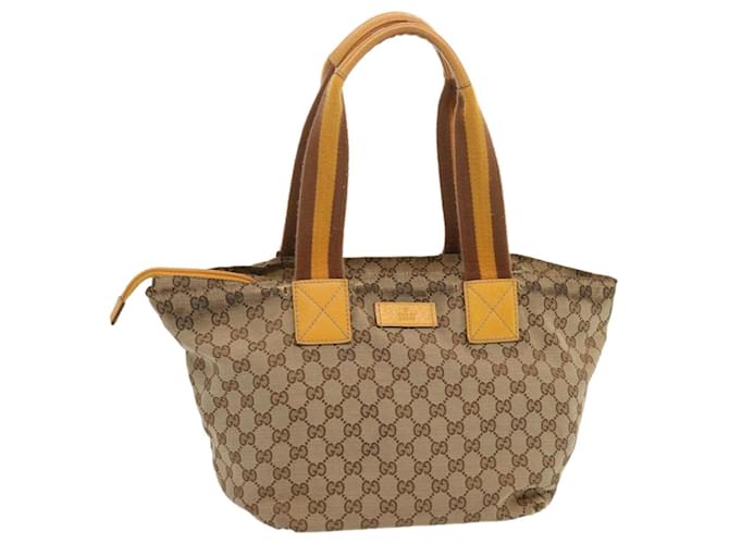 Sacola GUCCI GG Canvas Sherry Line Amarelo Bege Marrom 131230 auth 67818  ref.1298892