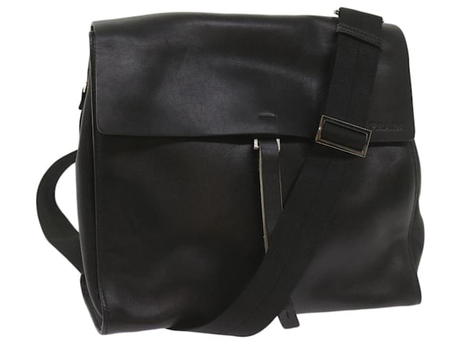 PRADA Shoulder Bag Leather Black Auth ep3608  ref.1298895