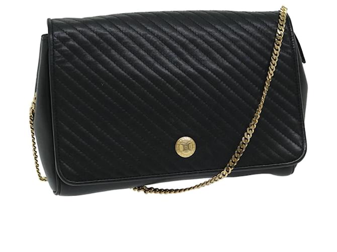 Céline CELINE Chain Shoulder Bag Leather Black Auth 67658  ref.1298907