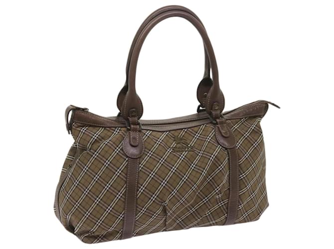 BURBERRY Nova Check Hand Bag Canvas Brown Auth 68198 Cloth  ref.1298942