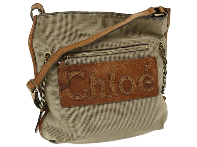 Chloé Chloe Harley Shoulder Bag Canvas Leather Beige Brown Auth 67268 Cloth  ref.1298949