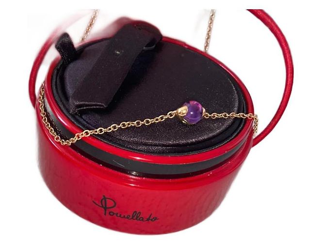 Collier Pomellato Or Rose Améthyste et Péridot Violet