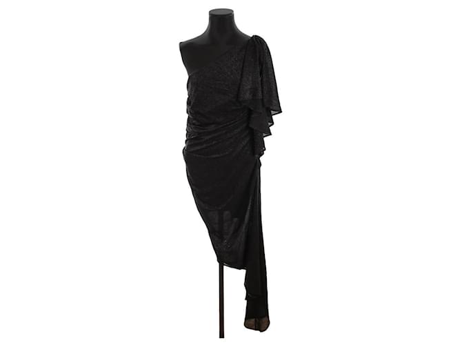 Roberto Cavalli Black asymmetrical dress Viscose  ref.1299033