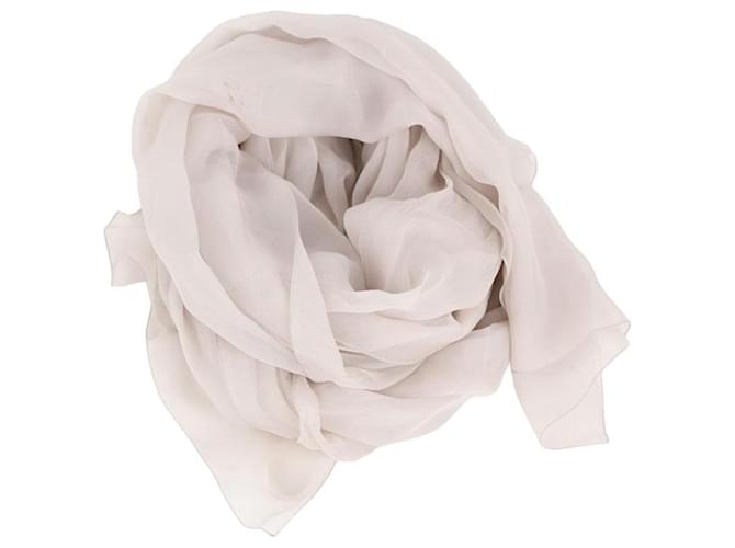 Chanel Silk square scarf Grey  ref.1299038