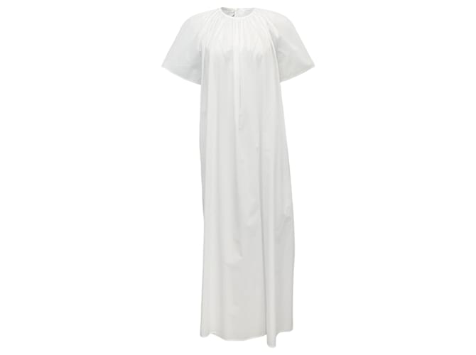 Autre Marque Vestido maxi de manga curta de algodão branco La Collection Preto  ref.1299100