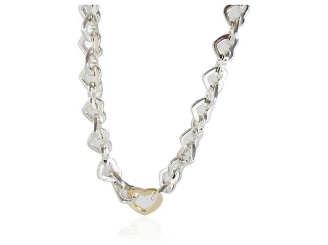 Tiffany & Co TIFFANY Y COMPAÑIA. Collar con eslabones de corazón en 18K oro amarillo/Plata esterlina  ref.1299146