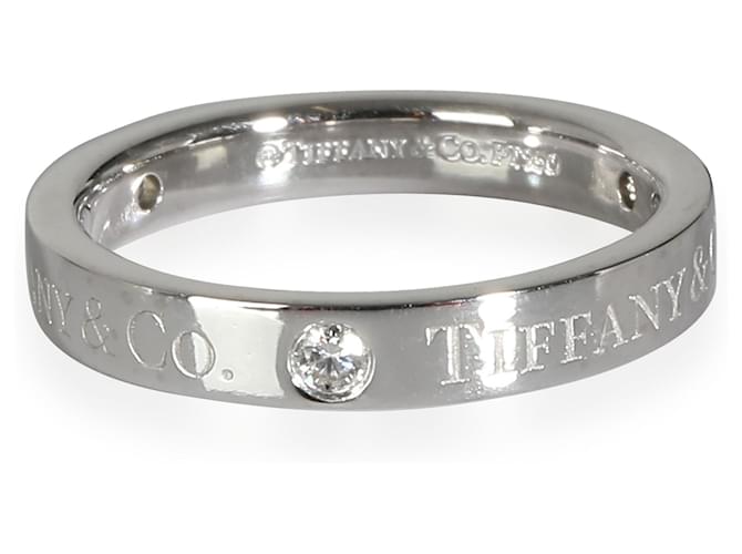 Tiffany & Co TIFFANY Y COMPAÑIA. 3mm Banda en Platino 0.03 por cierto  ref.1299156