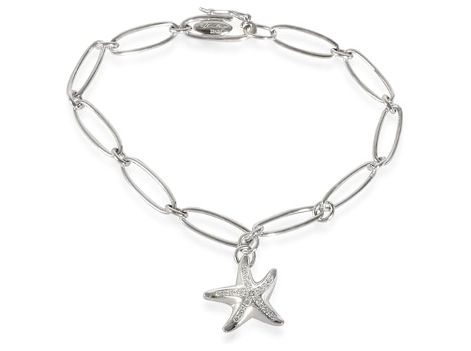 TIFFANY & CO. Bracelet en platine étoile de mer diamant vintage Elsa Peretti 0.13 ctw  ref.1299184