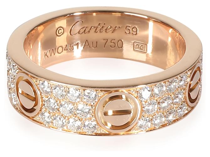 Bague Love Cartier, Pavé de diamants (Or rose)  ref.1299208