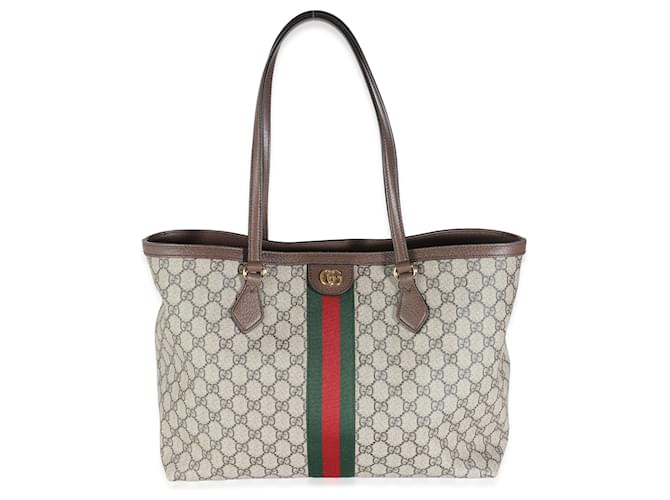 Gucci – Mittlere Ophidia-Tasche aus GG Supreme-Canvas in Beige Braun Leinwand  ref.1299214