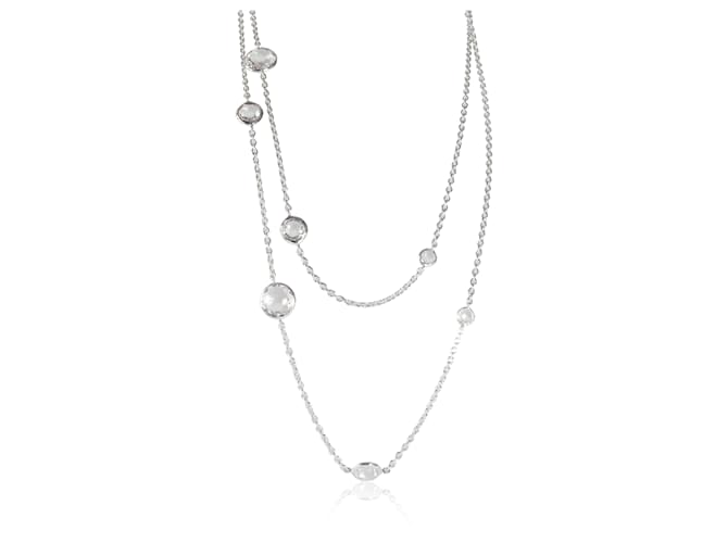 Autre Marque Ippolita Rock Candy Clear Quartz 10 Station Long Necklace in Sterling Silver  ref.1299230