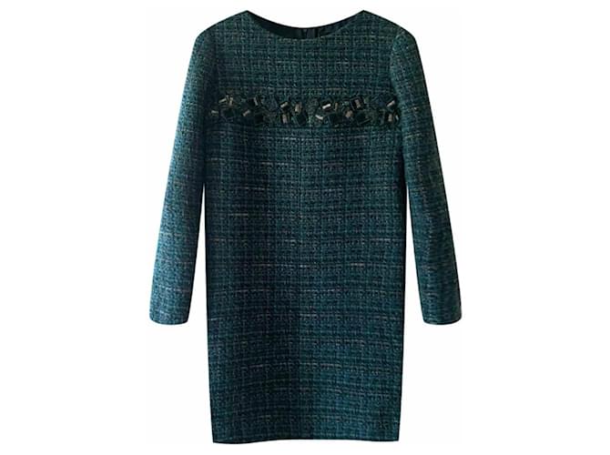 Chanel 8.000 $ Smaragdgrünes Lesage-Tweed-Kleid  ref.1299273