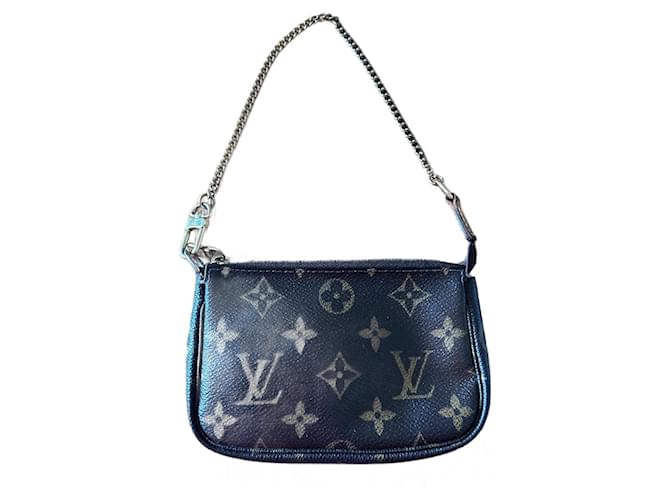 Louis Vuitton Mini bolsa acessório Monogram Marrom Lona  ref.1299287
