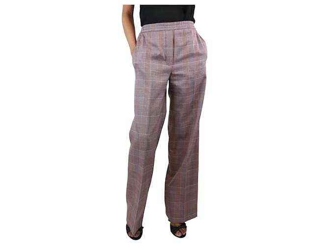 Acne Pink elasticated-waist checked straight-leg trousers - size UK 8 Wool  ref.1299332