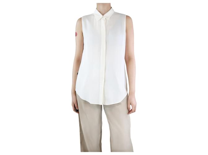 Theory Cream silk sleeveless shirt - size M  ref.1299351