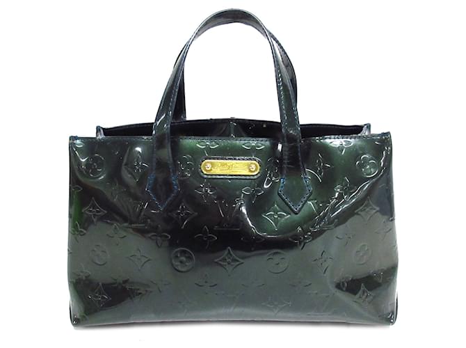 Louis Vuitton Green Monogram Vernis Wilshire PM Dark green Leather Patent leather  ref.1299383