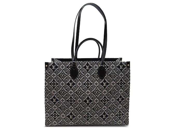 Louis Vuitton Black Monogram Since 1854 ONTHEGO GM Leather Cloth Pony-style calfskin Cloth  ref.1299388
