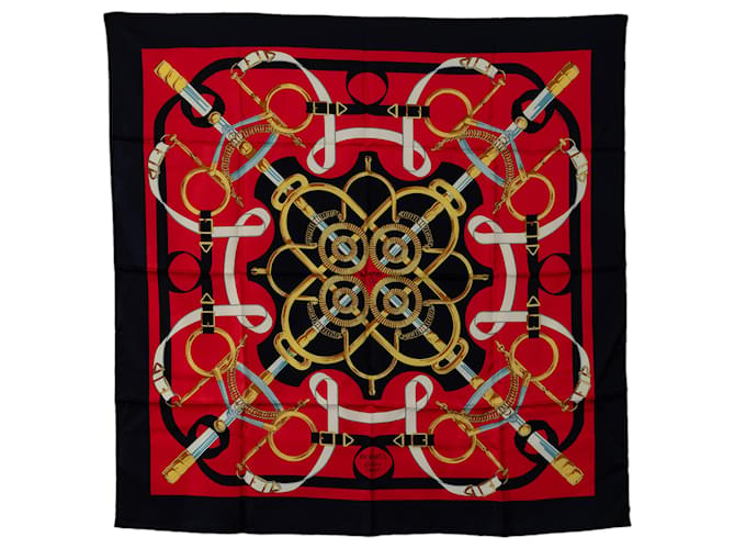 Hermès Red Eperon d'Or Silk Scarf Cloth  ref.1299395