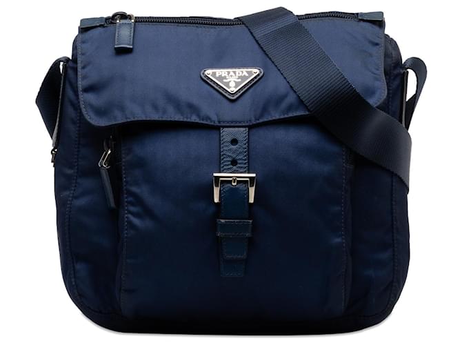 Prada Blue Tessuto Crossbody Bag Nylon Cloth  ref.1299403