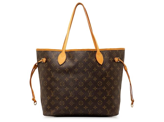 Louis Vuitton Brown Monogram Neverfull MM Leather Cloth  ref.1299412