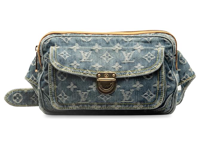 Louis Vuitton Blue Monogram Denim Bum Bag Cloth  ref.1299434