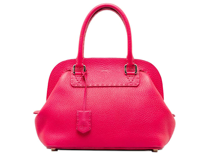 Bolso satchel Selleria rosa de Fendi Cuero Becerro  ref.1299435