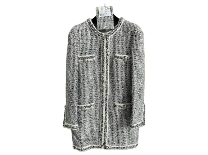 Chanel 11.000 $ Supermarkt Luxuriöser Seiden-Tweed-Mantel Mehrfarben  ref.1299449