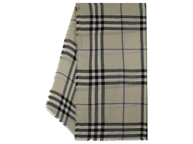Check Scarf - Burberry - Wool - Neutral  ref.1299529