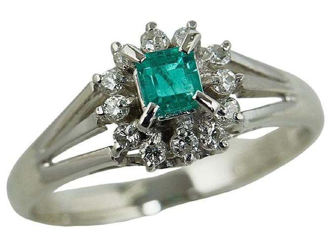 Autre Marque Platinum Emerald Ring Metal  ref.1299539