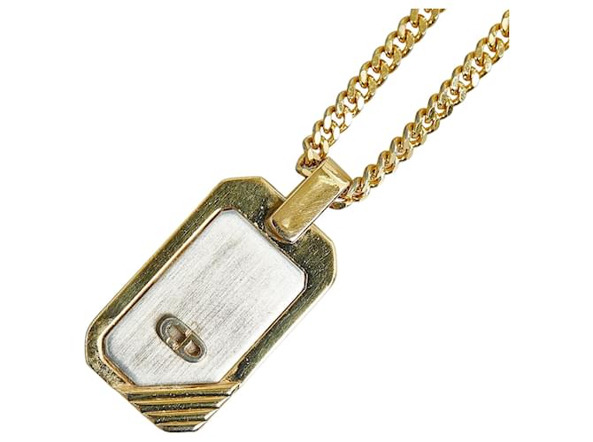 Dior Collana a catena con placca con logo Metallo  ref.1299617