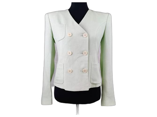 Pastel green jacket Emporio Armani 1980s Cotton Acetate  ref.1299619