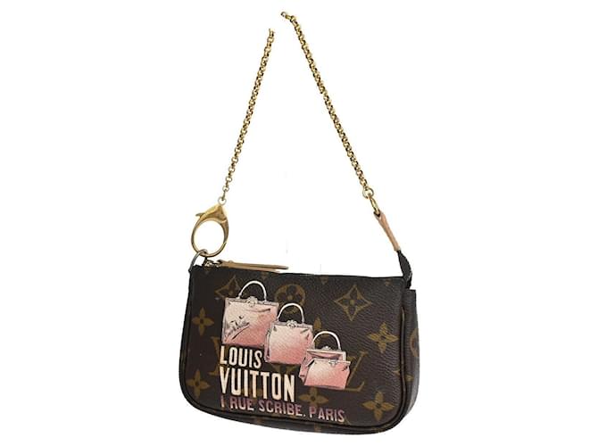 Louis Vuitton Mini Pochette Accessoires Marrom Lona  ref.1299688