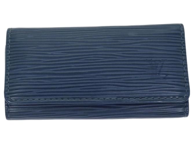 Louis Vuitton Etui für Schlüssel 4 Blau Leder  ref.1299721