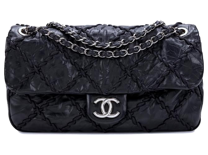Timeless Chanel XL Classic Flap Bag Navy blue Dark blue Leather  ref.1299741