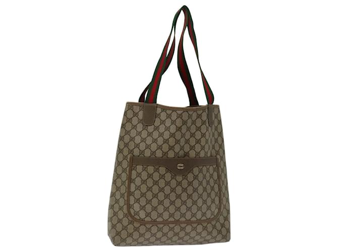 GUCCI GG Canvas Web Sherry Line Tote Bag Red Beige Green 39 02 003 Auth yk11068  ref.1299756