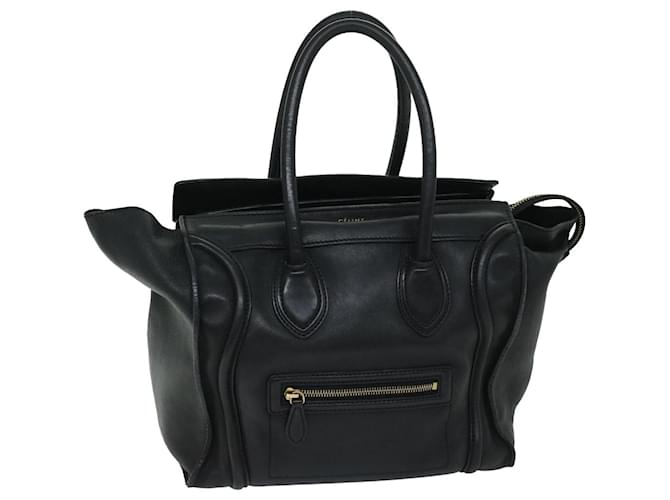 Céline CELINE Luggage Phantom Tote Bag Leather Black Auth hk1138  ref.1299839