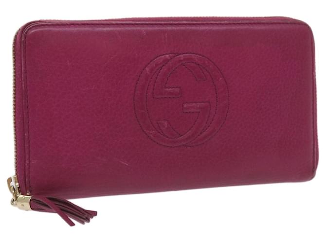 GUCCI Soho Portefeuille Long Cuir Rose 291102 Auth yk11136  ref.1299871