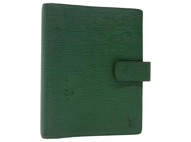 LOUIS VUITTON Epi Agenda GM Day Planner Capa Verde LV Auth 67702 Couro  ref.1299883