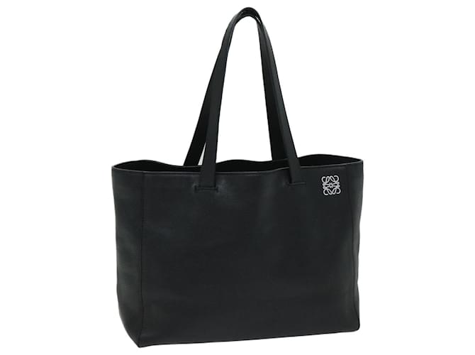 LOEWE Anagram East West Shopper Sacola Couro Preto Auth bs12487  ref.1299890