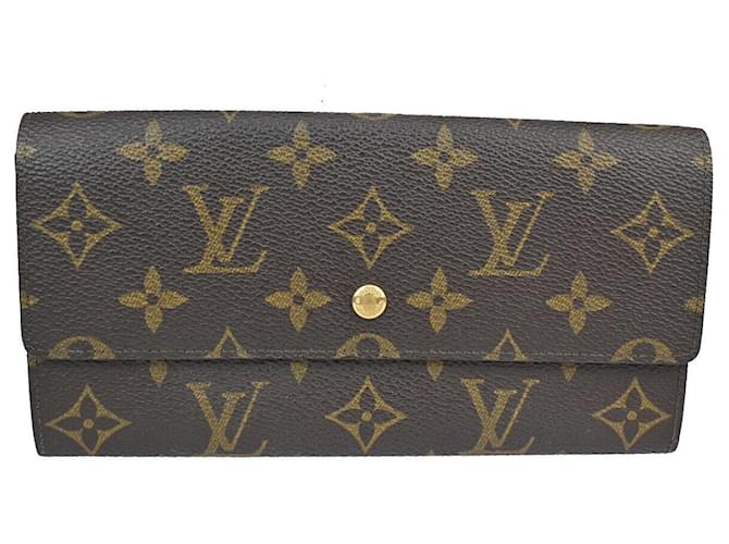 Louis Vuitton Porte Monnaie Credit Brown Cloth  ref.1300378