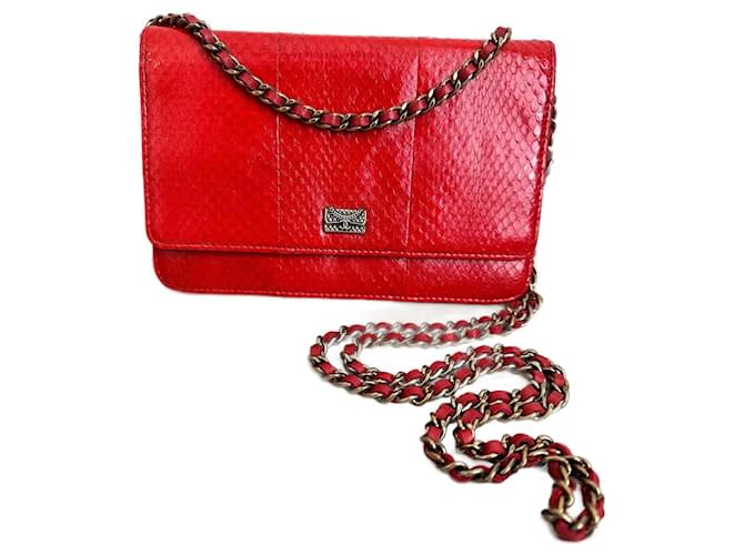 Wallet On Chain Chanel Woc Python Rouge  ref.1300402