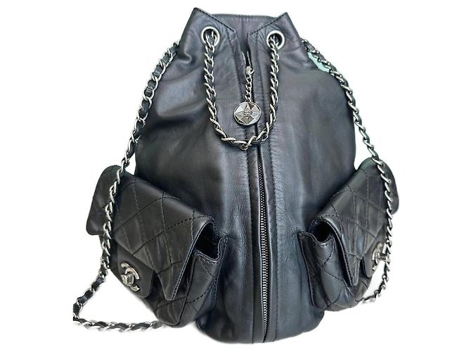 Chanel 19 Chanel Black Leather Backpack