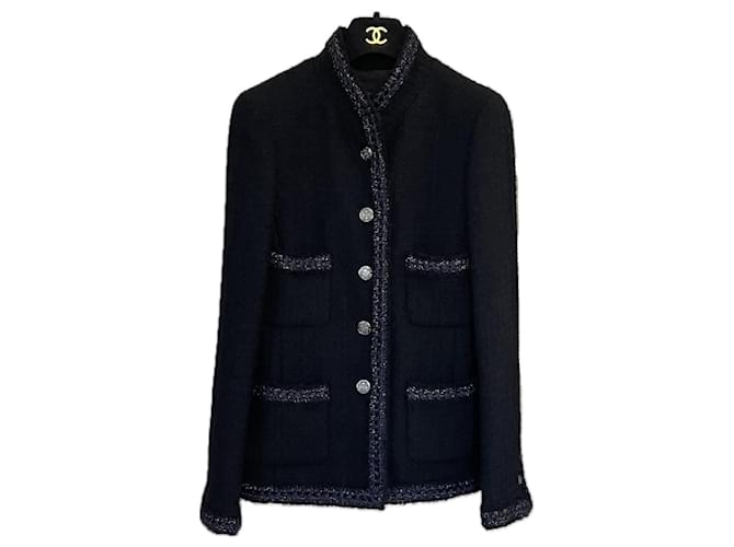 Chanel Jackets Black Tweed  ref.1300417