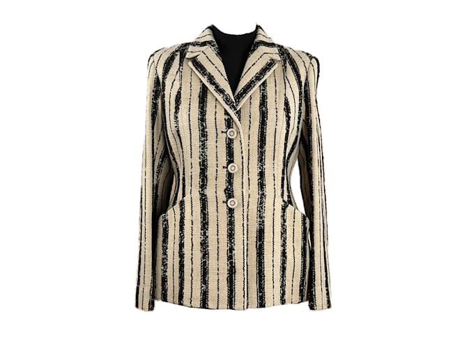 Christian Dior Dior Iconic Bar 35 Montaigne Silk Tweed Jacket Beige  ref.1300418