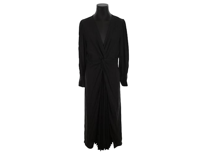 Sandro Black dress Viscose  ref.1300429