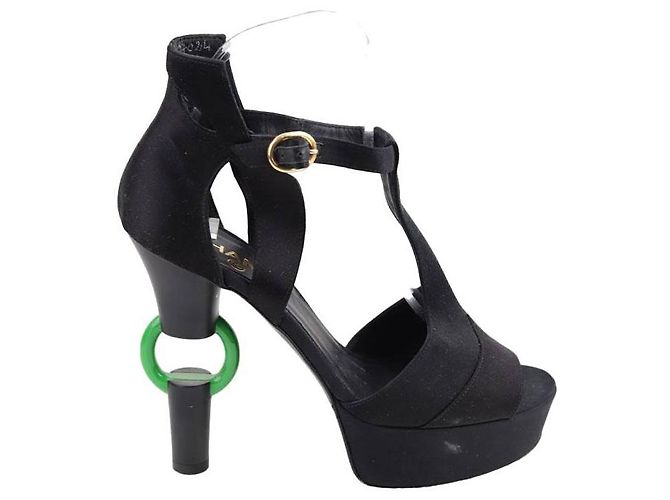 Chanel Leather Heels Black
