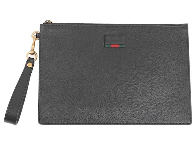 GUCCI Clutch-Taschen Leder Schwarz  ref.1300491