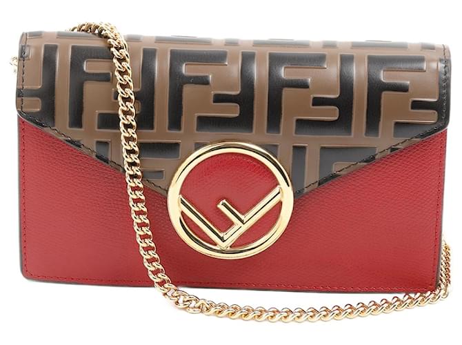 FENDI  Handbags   Leather Red  ref.1300494