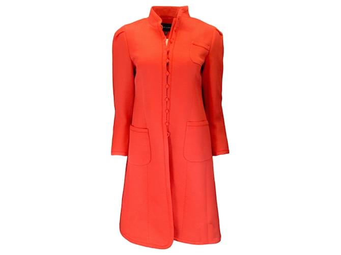 Autre Marque Rena Lange Poppy Red Button-Front Cotton and Silk Coat  ref.1300522